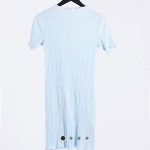 Powder blue ribbed asos dress
